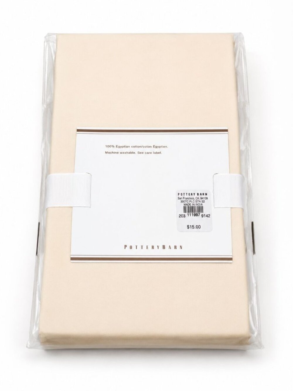 Pottery Barn PB Essential 300TC Standard 2-Pillowcases Ivory 100% Egyptian Cotto